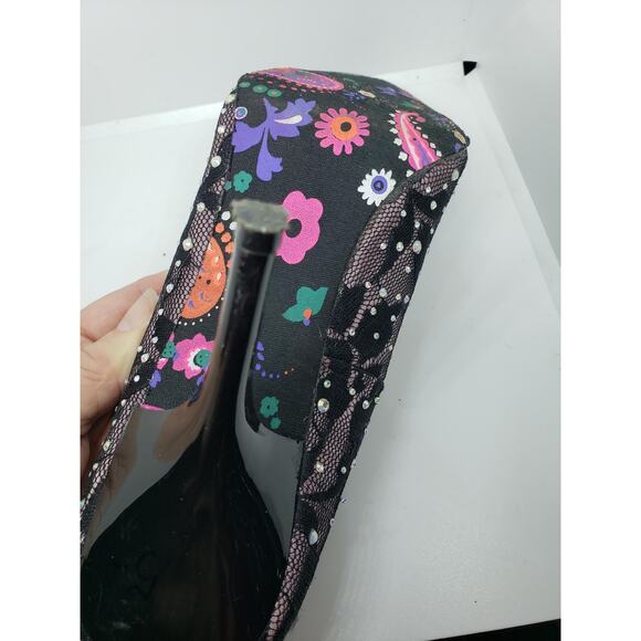 Betsey Johnson Rhinestone Lace Heels SZ 7 NWOT - Picture 2 of 3